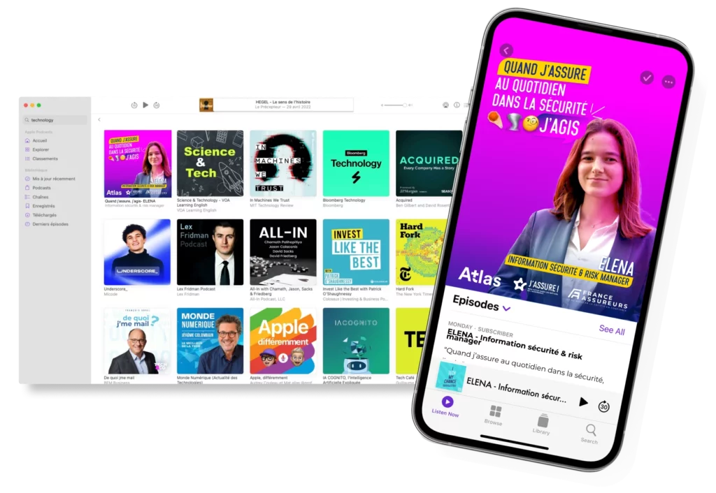 Promotion des métiers - FRANCE ASSUREUR - Mockup -podcast