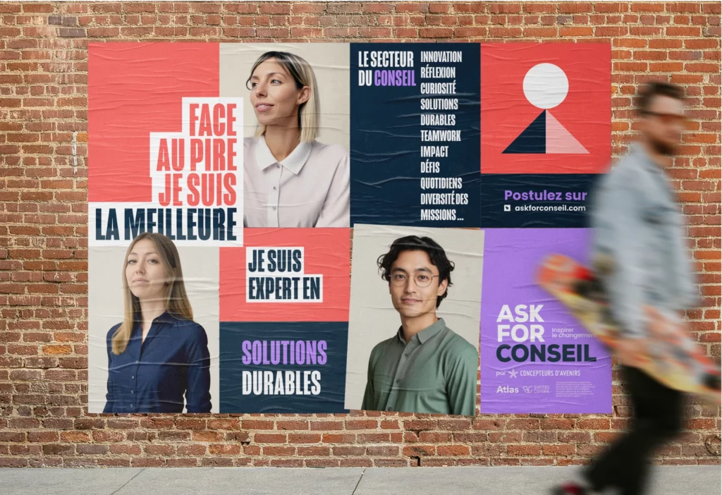 Promotion des métiers - Ask for conseil - Mockup Affiches collé